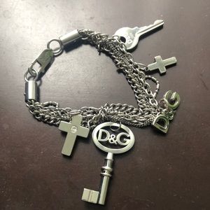 D&G Stainless Steel Charm Bracelet, Authentic